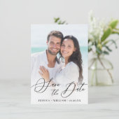 日付シンプルを保存するエレガントな結婚式 セーブザデート (スタンド正面)