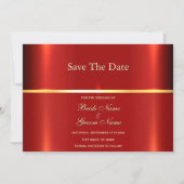 日付シンプルを赤で保存 セーブザデート (正面)