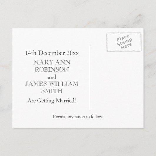 日付シーエレガントトの音楽を赤で保存 案内ポストカード (裏面)