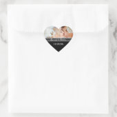 日付シールを保存する写真の白黒 ハートシール (バッグ)