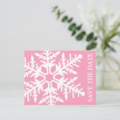 日付ジャンボスノーフレーク(ピンク/白) 案内ポストカード (スタンド正面)