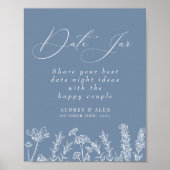 日付ジャー パープル ワイルドフラワー ブライダルシャワー ポスター (正面)