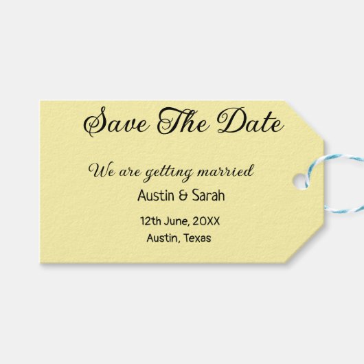 日付スキャンQRの結婚Webサイトのモダン文字 ギフトタグ (正面(横))