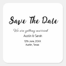 日付スキャンQRの結婚Webサイトのモダン文字 スクエアシール