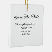 日付スキャンQRの結婚Webサイトのモダン文字 セラミックオーナメント (右)