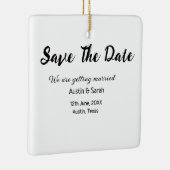 日付スキャンQRの結婚Webサイトのモダン文字 セラミックオーナメント (右)