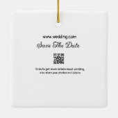 日付スキャンQRの結婚Webサイトのモダン文字 セラミックオーナメント (裏面)