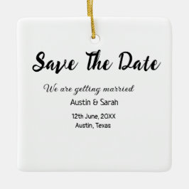 日付スキャンQRの結婚Webサイトのモダン文字 セラミックオーナメント