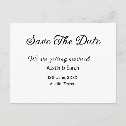 日付スキャンQRの結婚Webサイトのモダン文字 ポストカード (正面)