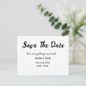 日付スキャンQRの結婚Webサイトのモダン文字 ポストカード (スタンド正面)