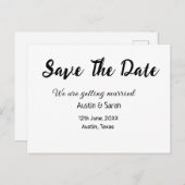 日付スキャンQRの結婚Webサイトのモダン文字 ポストカード (正面/裏面)