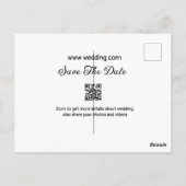日付スキャンQRの結婚Webサイトのモダン文字 ポストカード (裏面)