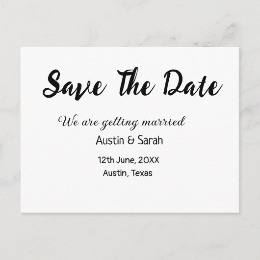 日付スキャンQRの結婚Webサイトのモダン文字 ポストカード (正面)