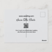 日付スキャンQRの結婚Webサイトのモダン文字 ポストカード (裏面)