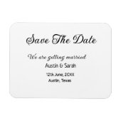 日付スキャンQRの結婚Webサイトのモダン文字 マグネット (横)