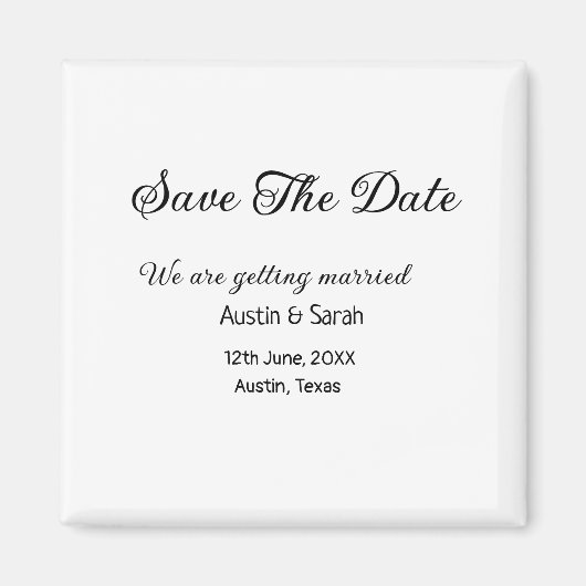 日付スキャンQRの結婚Webサイトのモダン文字 マグネット (正面)