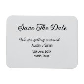 日付スキャンQRの結婚Webサイトのモダン文字 マグネット (横)