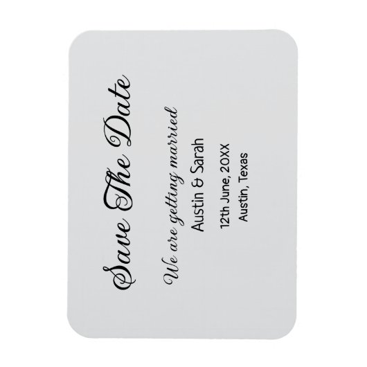 日付スキャンQRの結婚Webサイトのモダン文字 マグネット (縦)