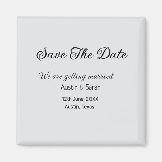 日付スキャンQRの結婚Webサイトのモダン文字 マグネット (正面)