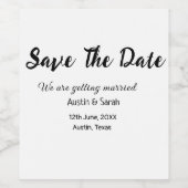 日付スキャンQRの結婚Webサイトのモダン文字 ワインラベル (シングルラベル)