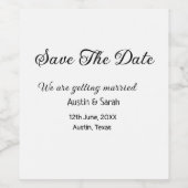 日付スキャンQRの結婚Webサイトのモダン文字 ワインラベル (シングルラベル)