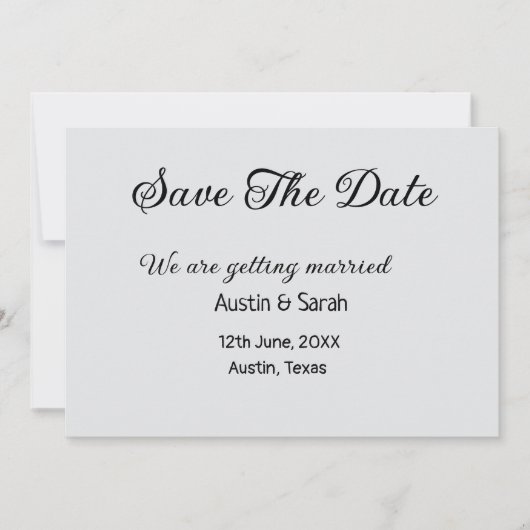 日付スキャンQRの結婚Webサイトのモダン文字 招待状 (正面)
