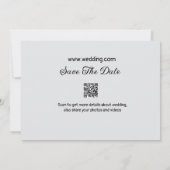 日付スキャンQRの結婚Webサイトのモダン文字 招待状 (裏面)
