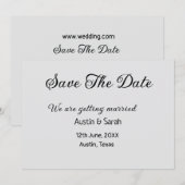 日付スキャンQRの結婚Webサイトのモダン文字 招待状 (正面/裏面)