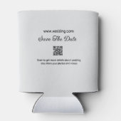 日付スキャンQRの結婚Webサイトのモダン文字 缶クーラー (裏面)