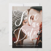 日付スクリプトのエレガント写真を保モダン存 招待状 (正面)