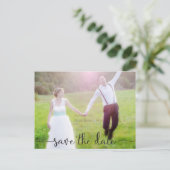 日付スクリプトのタイポグラフィ写真ポストカードの保存 案内ポストカード (スタンド正面)