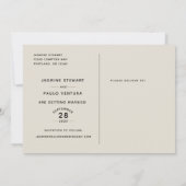 日付スクリプトのモダンフォト結婚カードを保存 招待状 (裏面)