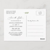 日付スクリプトの保シンプル存エレガントEucalyptus ポストカード (裏面)