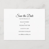 日付スクリプトの写真をシンプル保エレガント存 案内ポストカード (裏面)