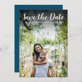 日付スクリプトの写真をシンプル保モダン存 セーブザデート (正面/裏面)