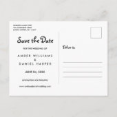 日付スクリプトの写真エレガントポストカードの保存 案内ポストカード (裏面)