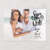 日付スクリプトの写真エレガントポストカードの保存 案内ポストカード (正面)