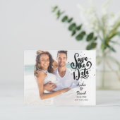 日付スクリプトの写真エレガントポストカードの保存 案内ポストカード (スタンド正面)