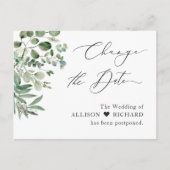 日付スクリプトの変更シンプルEucalyptusエレガント ポストカード (正面)