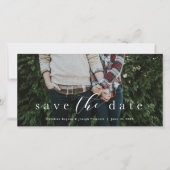 日付スクリプトの横エレガントのフォトカードを保存する セーブザデート (正面)