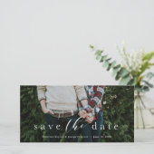 日付スクリプトの横エレガントのフォトカードを保存する セーブザデート (スタンド正面)