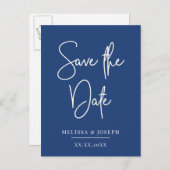 日付スクリプトをクラシックblueに保存 案内ポストカード (正面/裏面)