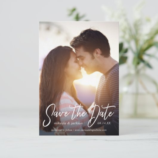 日付スクリプトシンプルのアナウ結婚ンスを保存 招待状 (スタンド正面)