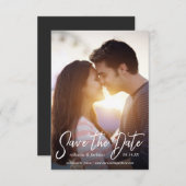 日付スクリプトシンプルのアナウ結婚ンスを保存 招待状 (正面/裏面)