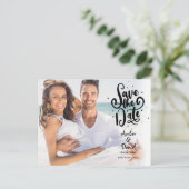 日付スクリプトスポットの写真を保存 ポストカード (スタンド正面)