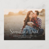 日付スクリプトフォトQRコードの保存エレガントシンプル方法 案内ポストカード (正面)