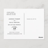 日付スクリプトモダンの写結婚真の保存 ポストカード (裏面)