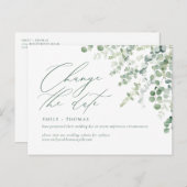 日付スクリプトユーカリプタス水色緑を変更 ポストカード (正面/裏面)