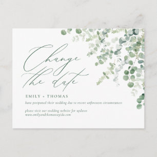 日付スクリプトユーカリプタス水色緑を変更 ポストカード