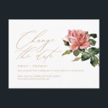 日付スクリプトヴィンテージバラ金ゴールドの変更 ポストカード<br><div class="desc">このミニマリストとポストカードに書のスクリプトとヴィンテージバラを搭載しモダンてモダン、再スケジュールまたは延期されたイベントの詳細でゲストを更新する。これストップをもっと見るには私の店で下さい。</div>